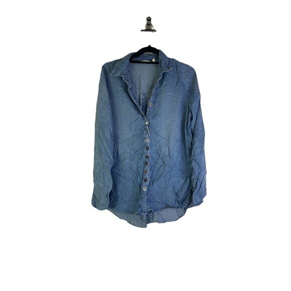 Soft Surroundings Chambray Denim Button Front Shirt - Picture 1 of 10